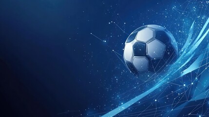 Fototapeta premium Soccer ball in motion, digital lines