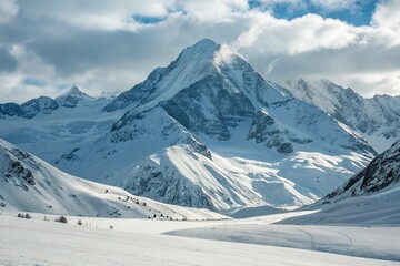 snow mountains landscape isolated on white background