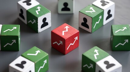 Obraz premium Leadership Strategy And Business Growth Conceptual Photo