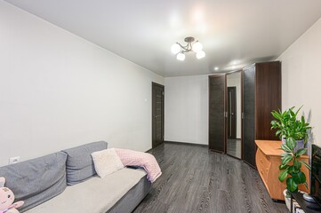 standard interior apartment. living room with sofa
