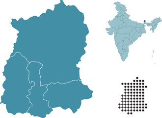 Obraz premium Set maps of Sikkim state