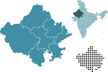 Fototapeta premium Set maps of Rajasthan state