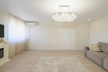 standard interior apartment. living room with sofa
