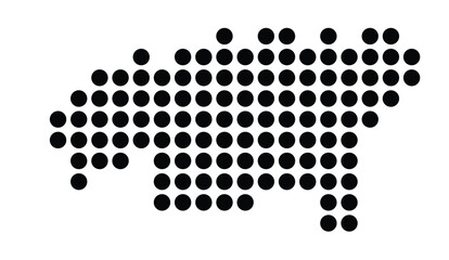 Symbol Map Of the City Achim (Germany) showing the city with a pattern of just a few black dots