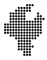 Symbol Map Of the City Arnstadt (Germany) showing the city with a pattern of just a few black dots