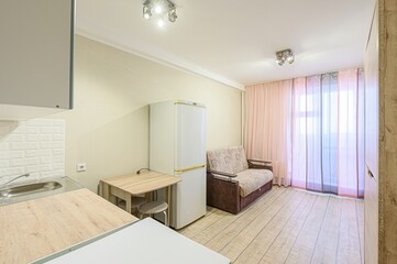 standard interior apartment. living room with sofa