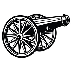 Fototapeta premium Old cannon silhouette Vector illustration