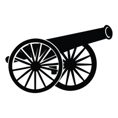 Fototapeta premium Old cannon silhouette Vector illustration