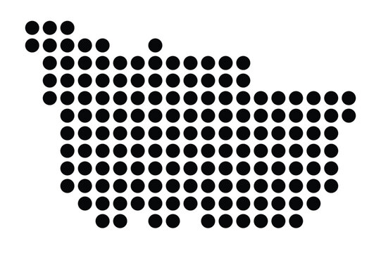 Symbol Map Of the City Bramsche (Germany) showing the city with a pattern of just a few black dots