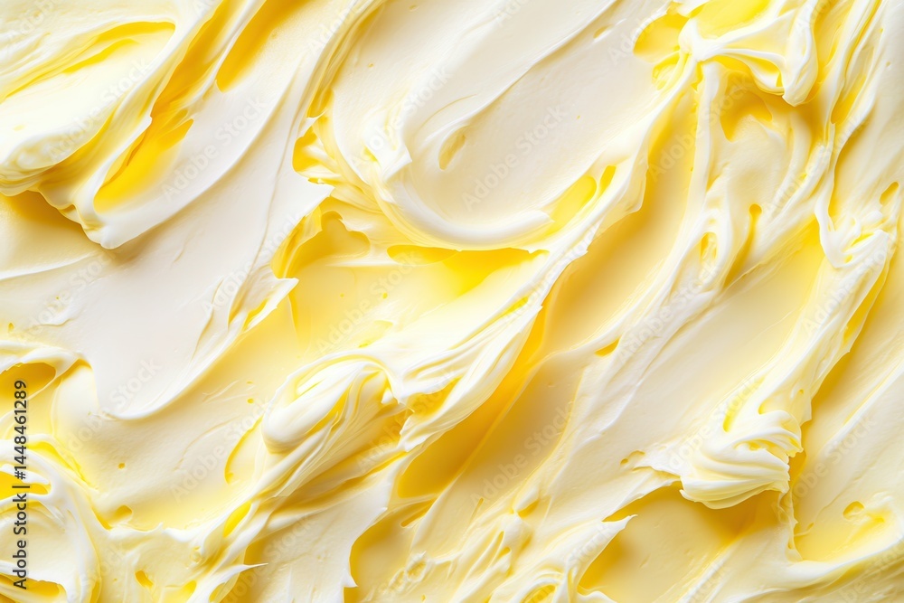 Poster creamy yellow texture: swirls of smooth, pale yellow create a rich, inviting surface with subtle var