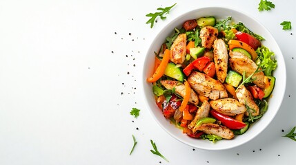 Vibrant Chicken Fajitas with Fresh Vegetables - Delicious Mexican Cuisine Image