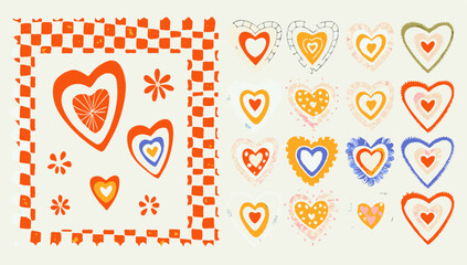red love heart seamless pattern illustration set   (1).eps