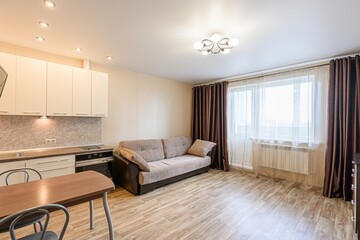 standard interior apartment. living room with sofa