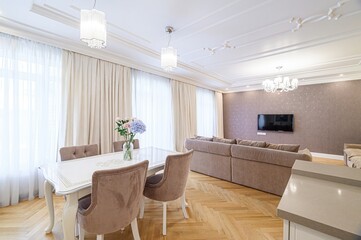 standard interior apartment. living room with sofa