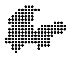 Symbol Map Of the City Idstein (Germany) showing the city with a pattern of just a few black dots