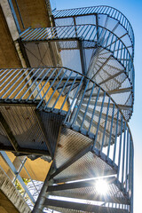 typical spiral staircase - emergency exit at a apartment building