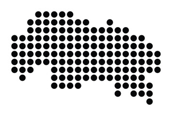 Symbol Map Of the City Lehrte (Germany) showing the city with a pattern of just a few black dots