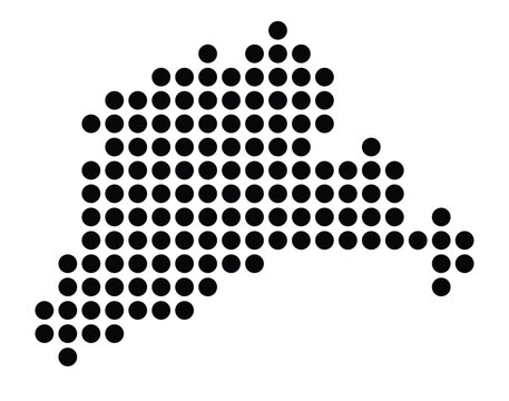 Symbol Map Of the City Lennestadt (Germany) showing the city with a pattern of just a few black dots