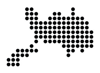 Symbol Map Of the City Schwäbisch Hall (Germany) showing the city with a pattern of just a few black dots