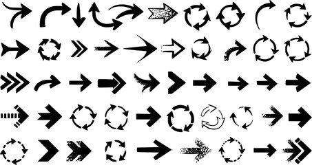 Black Arrow Icons Set Vector Arrows Direction Indicators Graphic Desig