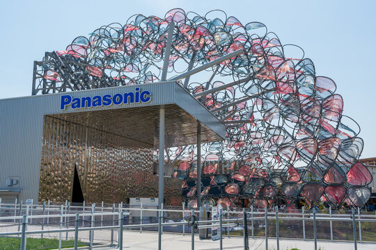 Osaka, Japan - April 30 2025 : The Panasonic Group Pavilion themed "The Land of NOMO" at Expo 2025 Osaka Kansai.