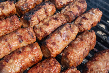 Hot barbeque Romanian style with 