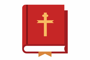 Fototapeta premium A classic depiction of the Holy Bible with a golden cross emblem