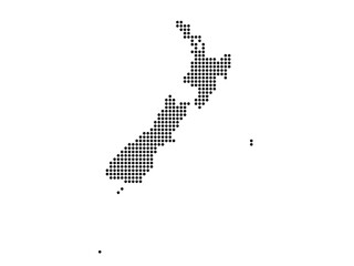Dotted map of New Zealand Medium