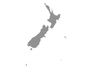 Dotted map of New Zealand XL