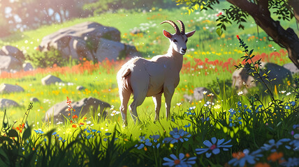 All Animals: Lion, Tiger, Elephant, Horse, Cow, Buffalo, Goat, Sheep, Pig, Dog, Cat, Deer, Rabbit