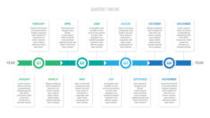 Quarterly Timeline Infographic Vector