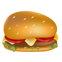 Realistic Cheeseburger Vector illustration