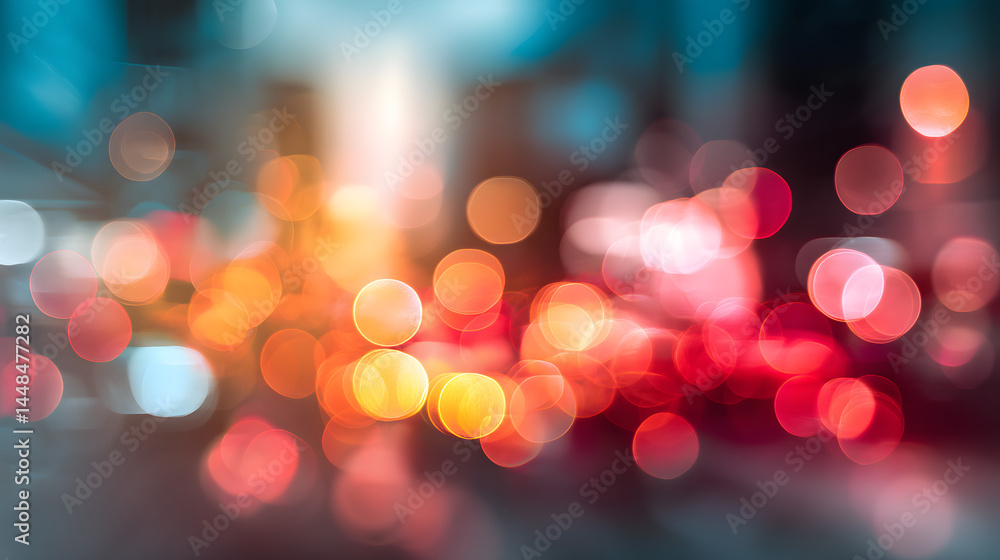 Poster dynamic business concept design with midjourney bokeh light effect in urban environment