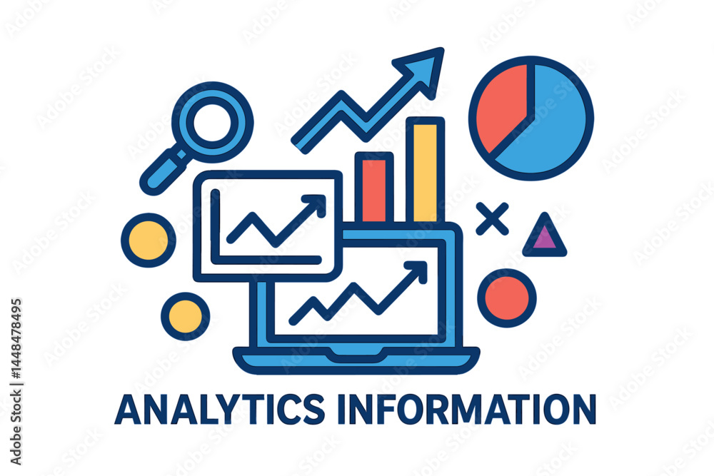 Poster a linear sign isolated on white background symbolizing analytics information or data icon is availab