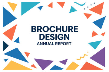 The design of brochures, annual reports, posters, and flyers in A4 format incorporates modern layouts, colorful geometric shapes, and triangles, suitable for the tech, science, and market sectors