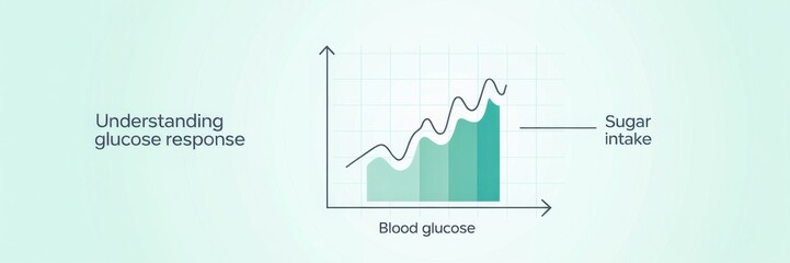 Graph showing glucose response in relation to sugar intake over time with clear data trends