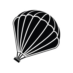 A black silhouette of a fan house vector art illustration