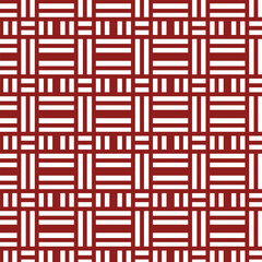 Modern Maze Red and White Geometric Grid Pattern