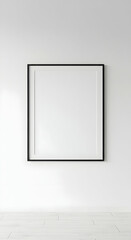 Modern minimalist black frame mockup perfect for showcasing your artwork prints designs or photography on a clean white wall background ideal for interior design blogs and websites