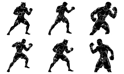 Boxer Silhouette vector illustration