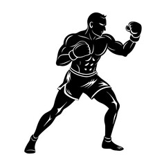 Boxer Silhouette vector illustration