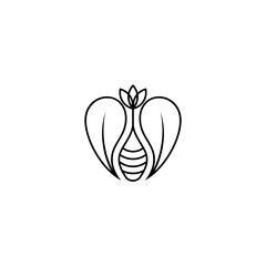 Nature logo, with the concept of shoots and leaves in the shape of a heart