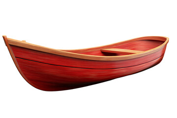 a red boat with a white background