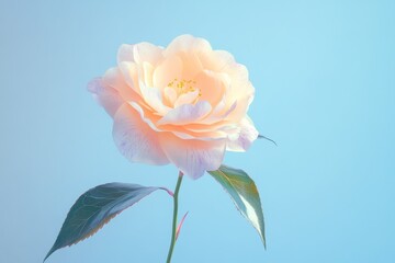 Delicate pastel peach flower in soft light.