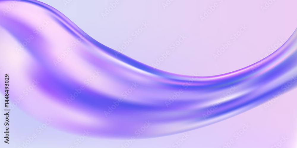 Poster abstract holographic wave.flow iridescent fluid.dynamic spectrum ribbon.