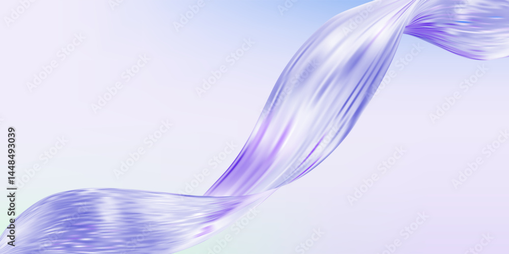 Aufkleber abstract holographic wave.flow iridescent fluid.dynamic spectrum ribbon.
