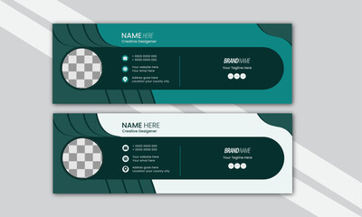 Email signature template or email footer and social media cover design. clean and simple design templet set.