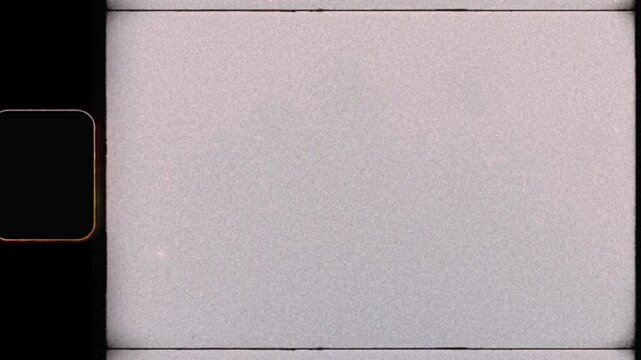 Super-8 Retro Filter VFX Film Grain Overlay, Film Scan Projector Textures with Sprocket Hole, Grain, Grit, Light Leaks, Halation, Imperfections and Scratches Visual Vintage 8 mm Frame eight millimeter