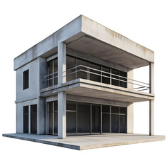 Fototapeta premium unfinished concrete modern building architecture isolated png transparent cutout