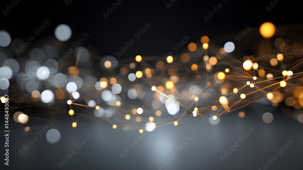 Poster dynamic bokeh light effect for business concept design abstract environment modern aesthetic